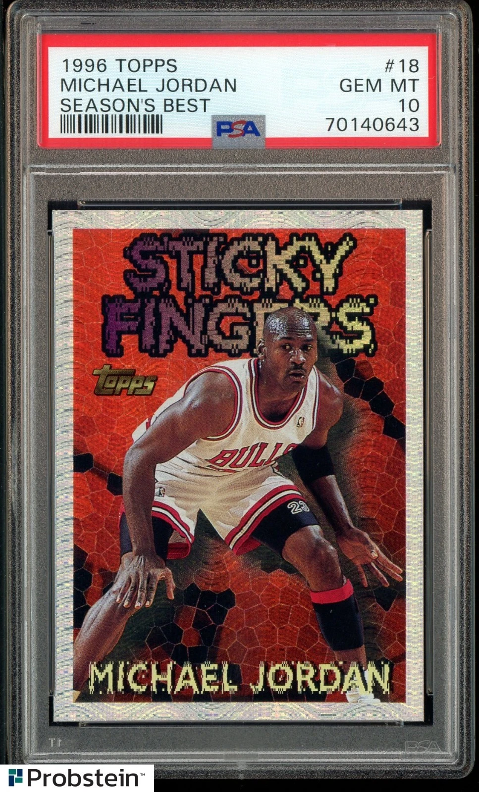 1996-97 Topps Season's Best #18 Michael Jordan Chicago Bulls HOF PSA 10 GEM MINT — $6,900, 107 bids, ending today on eBay