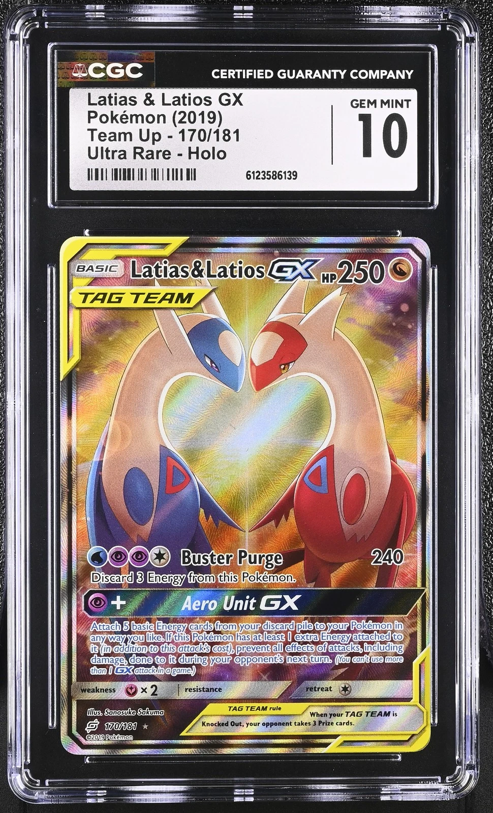Pokemon Latias & Latios Gx Team Up 170/181 Full Alt Art CGC 10 Gem Mint — $5,700, 123 bids, ending today on eBay