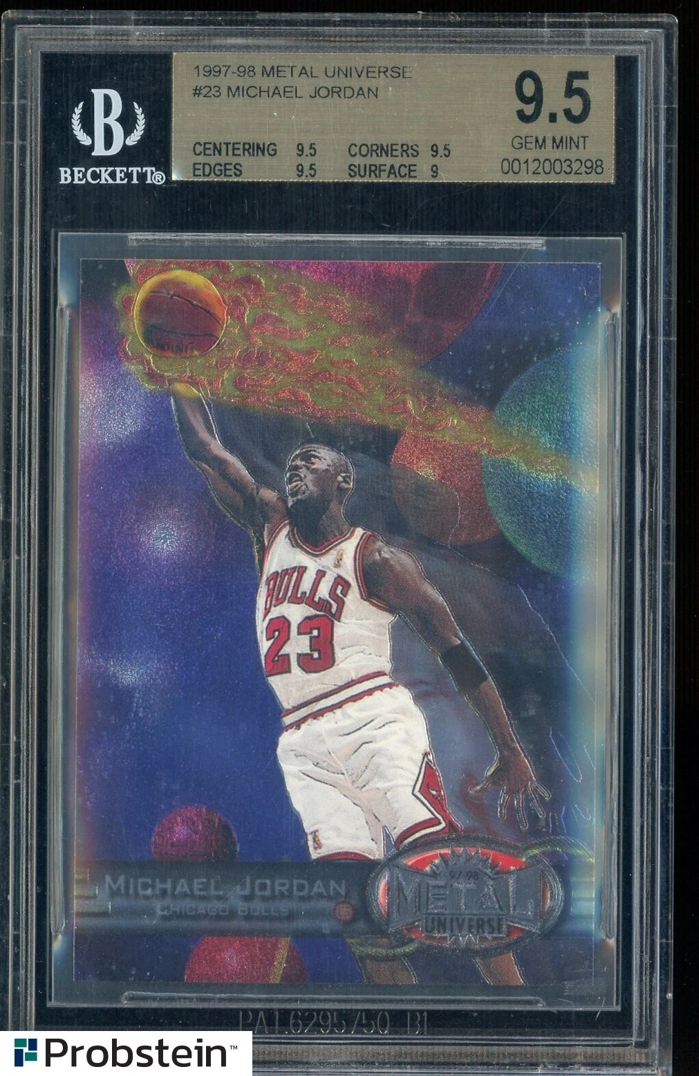 1997-98 Metal Universe #23 Michael Jordan Bulls HOF BGS 9.5 " SUPER HIGH END " — $5,500, 70 bids, ending today on eBay
