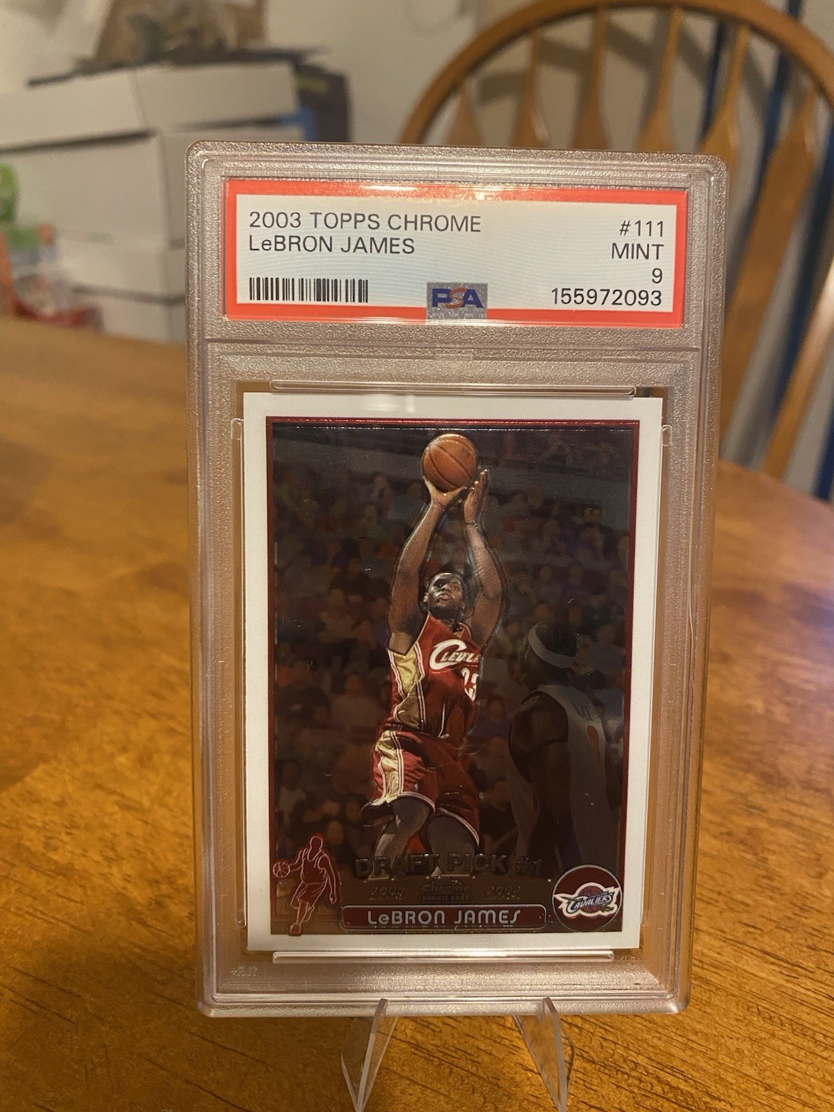 Topps 2003 Topps Chrome LeBron James #111 Rookie Draft Pick #1 PSA 9 — sold for $4,000 on eBay