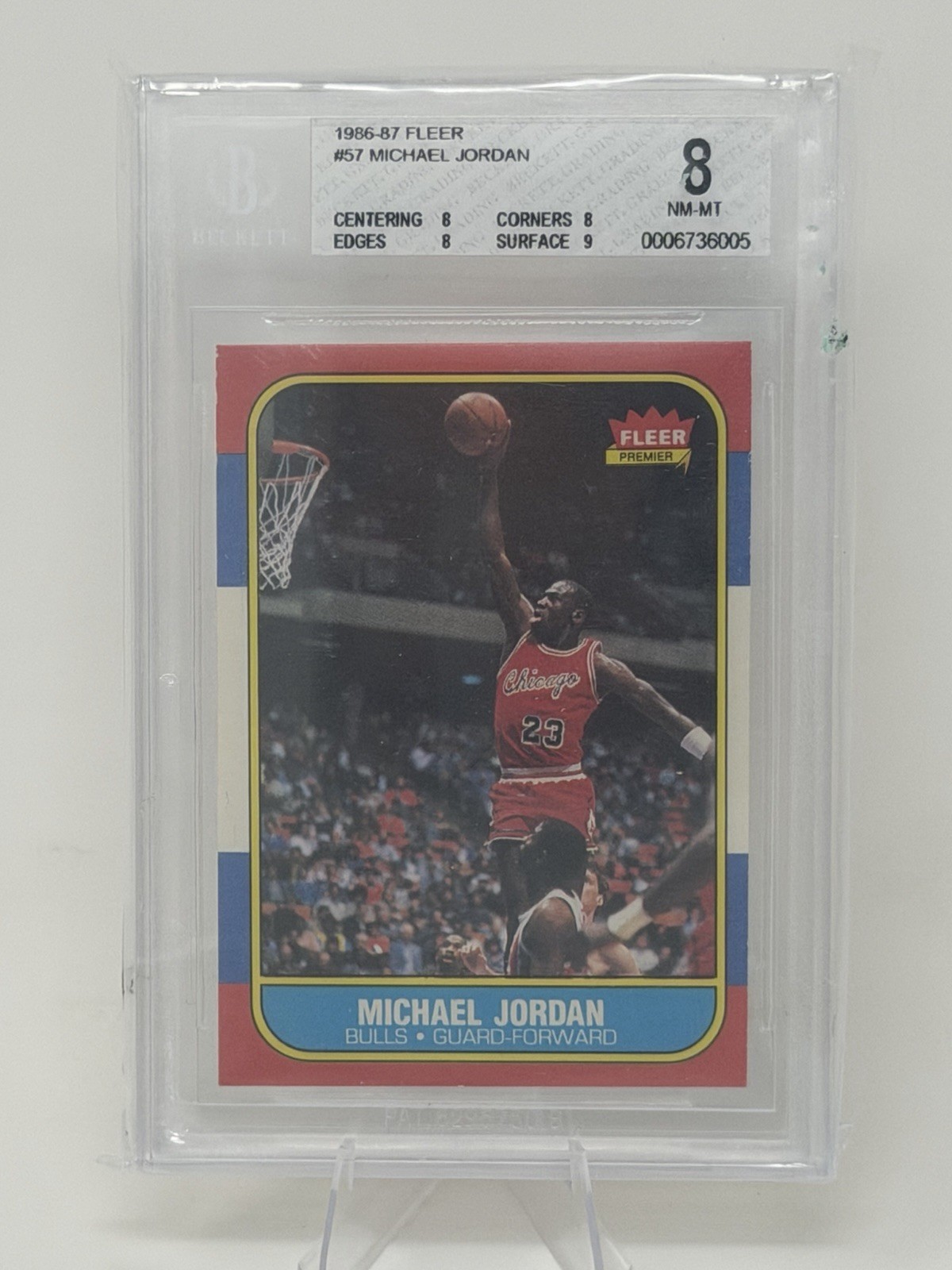 1986-87 Fleer #57 Michael Jordan Rookie Card BGS 8 — sold for $11,544 on eBay