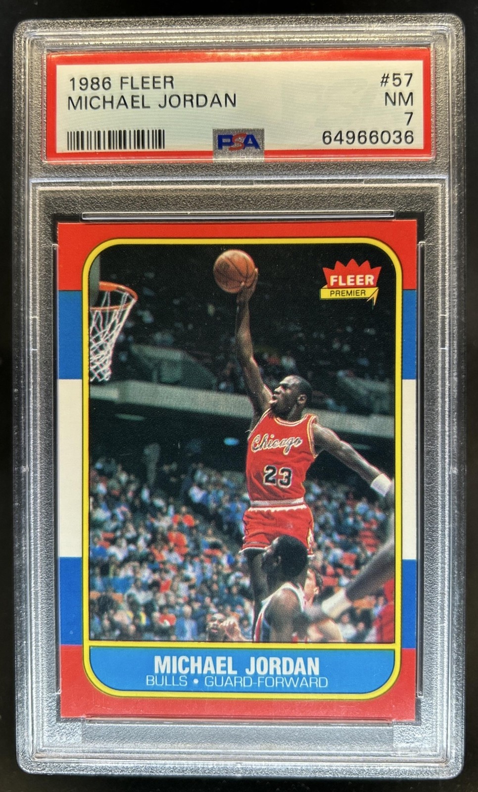 1986-87 Fleer Michael Jordan Rookie RC #57 Bulls PSA 7 — sold for $13,269 on eBay