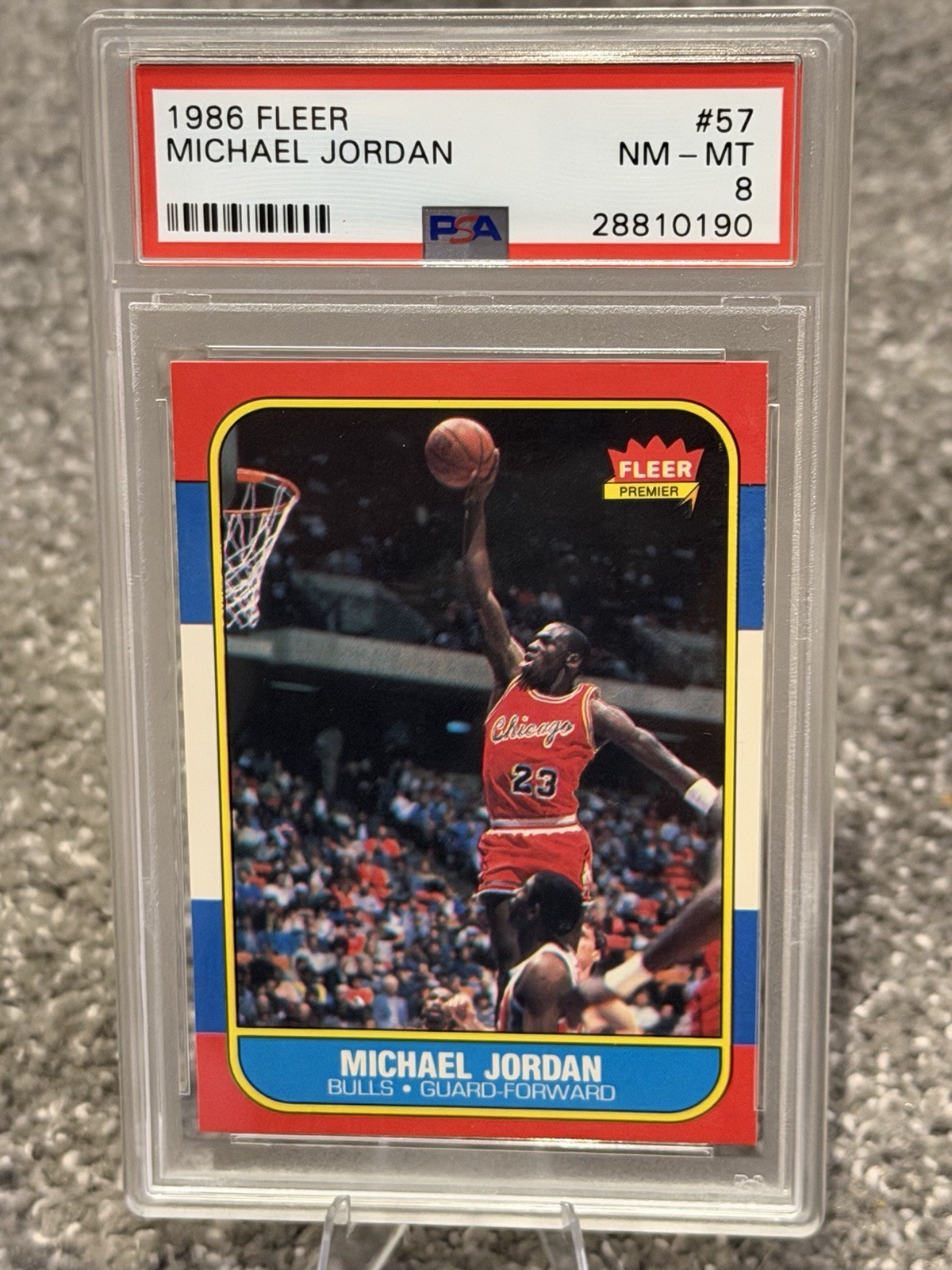 1986 Fleer Michael Jordan #57 (RC) PSA 8 NM-MT — sold for $19,999 on eBay