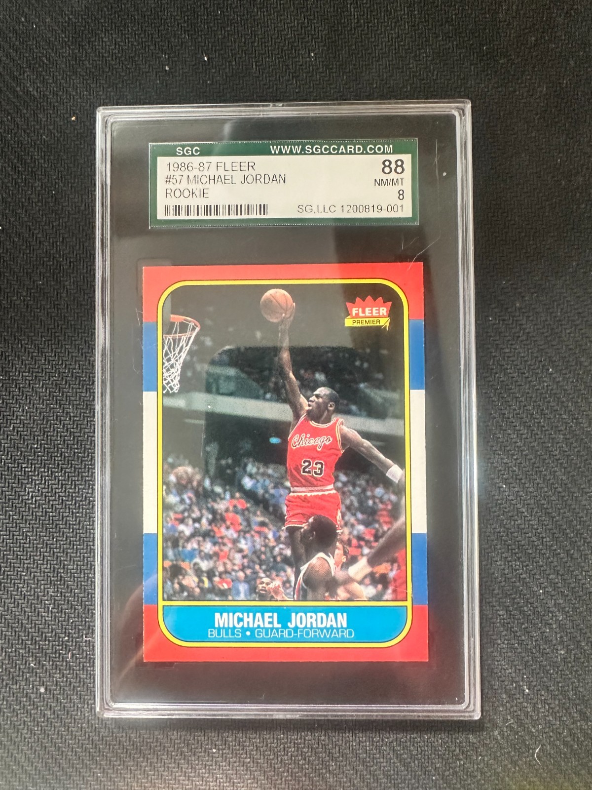 1986-87 Fleer Michael Jordan #57 Rookie Card SGC 88 NM/MT 8 Chicago Bulls — sold for $15,000 on eBay