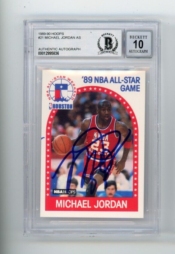 Michael Jordan 1989-90 Hoops card #21 signed autographed GRADE 10 BECKETT BAS — sold for $10,350 on eBay