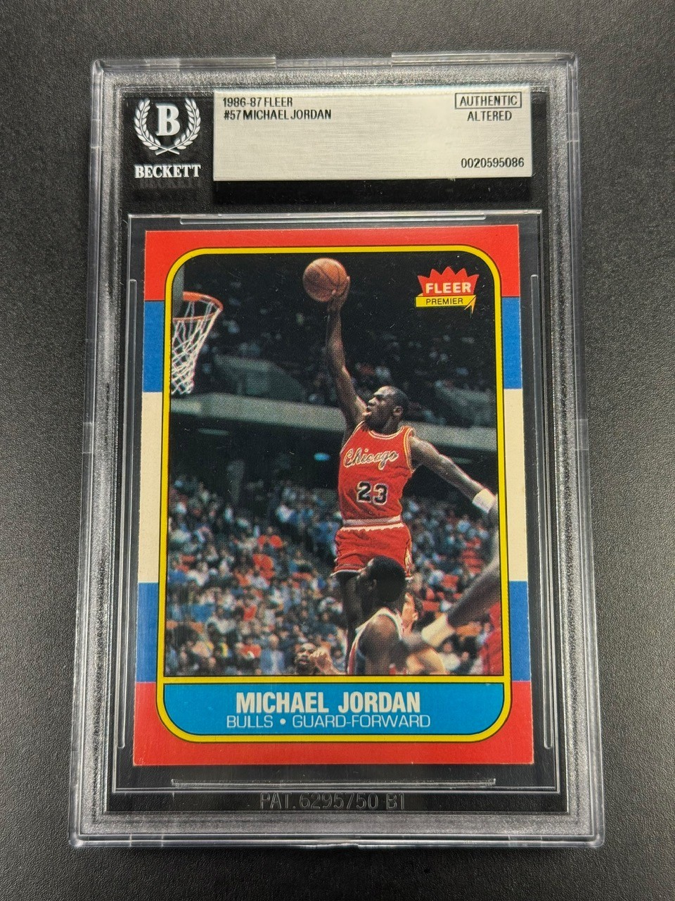 MICHAEL JORDAN 1986 86-87 FLEER #57 MJ ROOKIE CARD NBA RC BGS AUTHENTIC ALTERED — sold for $7,000 on eBay