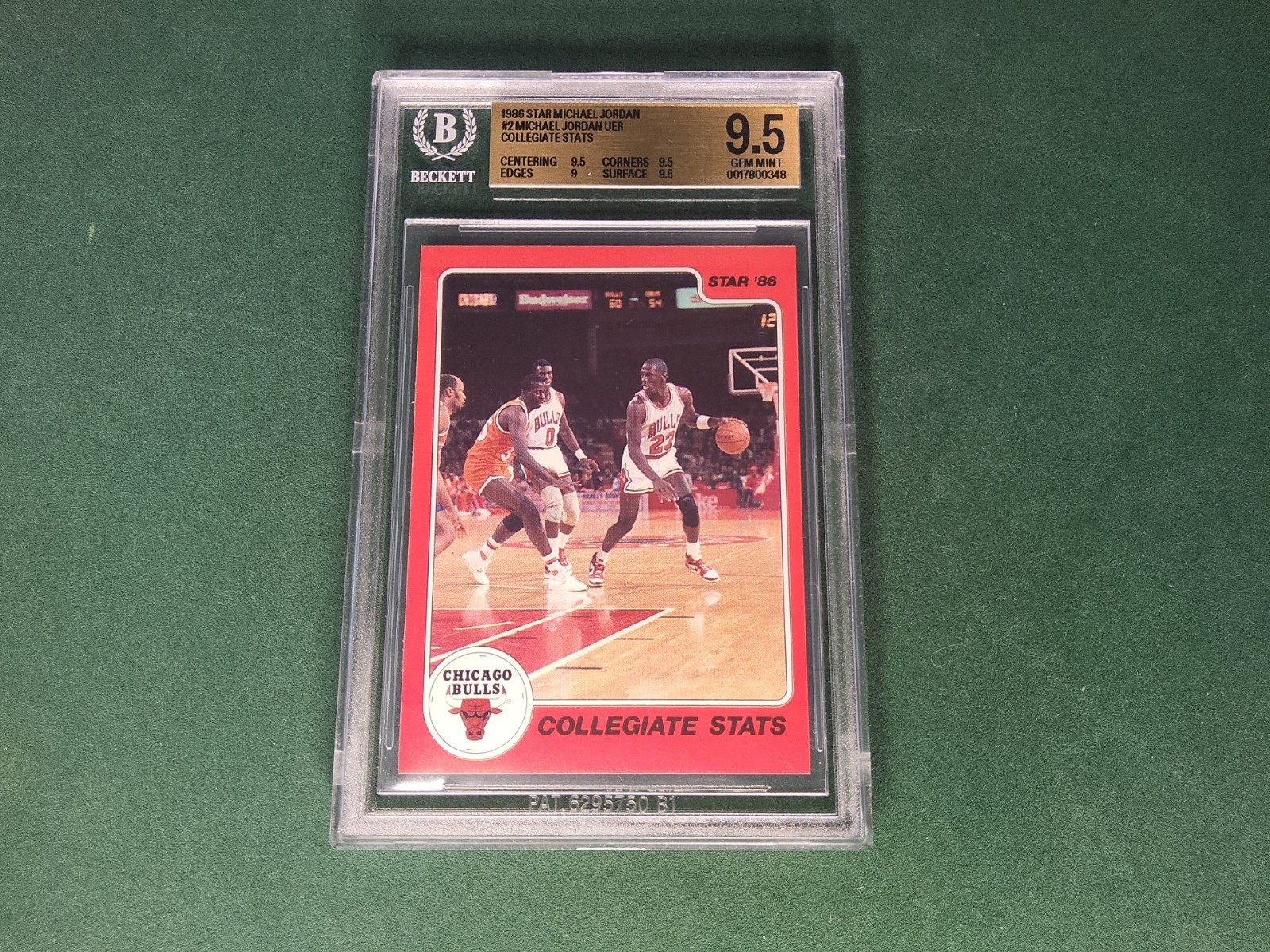 1986 Star MICHAEL JORDAN Rookie Card #2 UER Collegiate Stats BGS 9.5 GEM MINT!! — sold for $19,100 on eBay