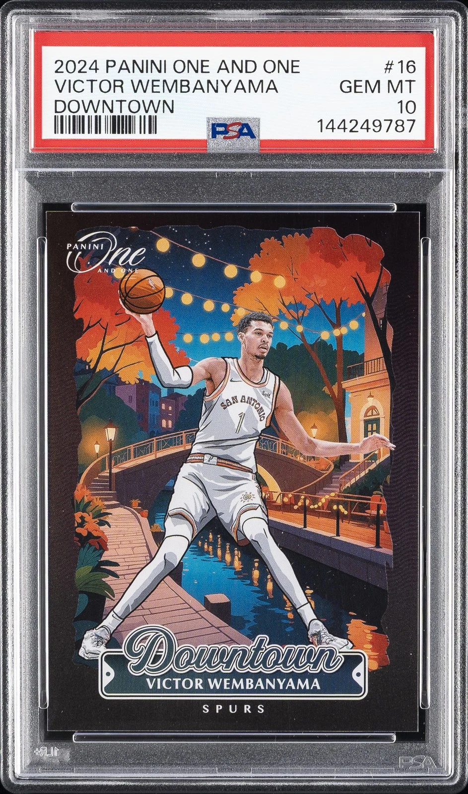 2024 PANINI ONE & ONE DOWNTOWN #16 VICTOR WEMBANYAMA PSA 10 — $9,036, 84 bids, ending today on eBay