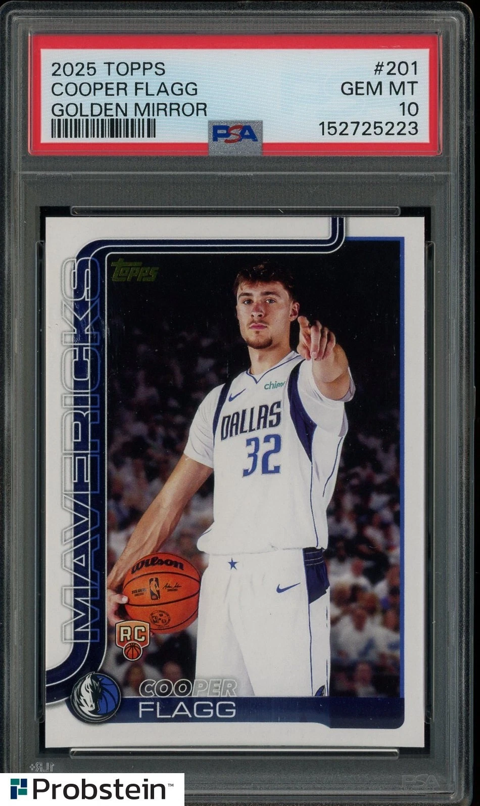 2025-26 Topps Golden Mirror #201 Cooper Flagg RC Rookie PSA 10 GEM MINT — $6,100, 133 bids, ending today on eBay