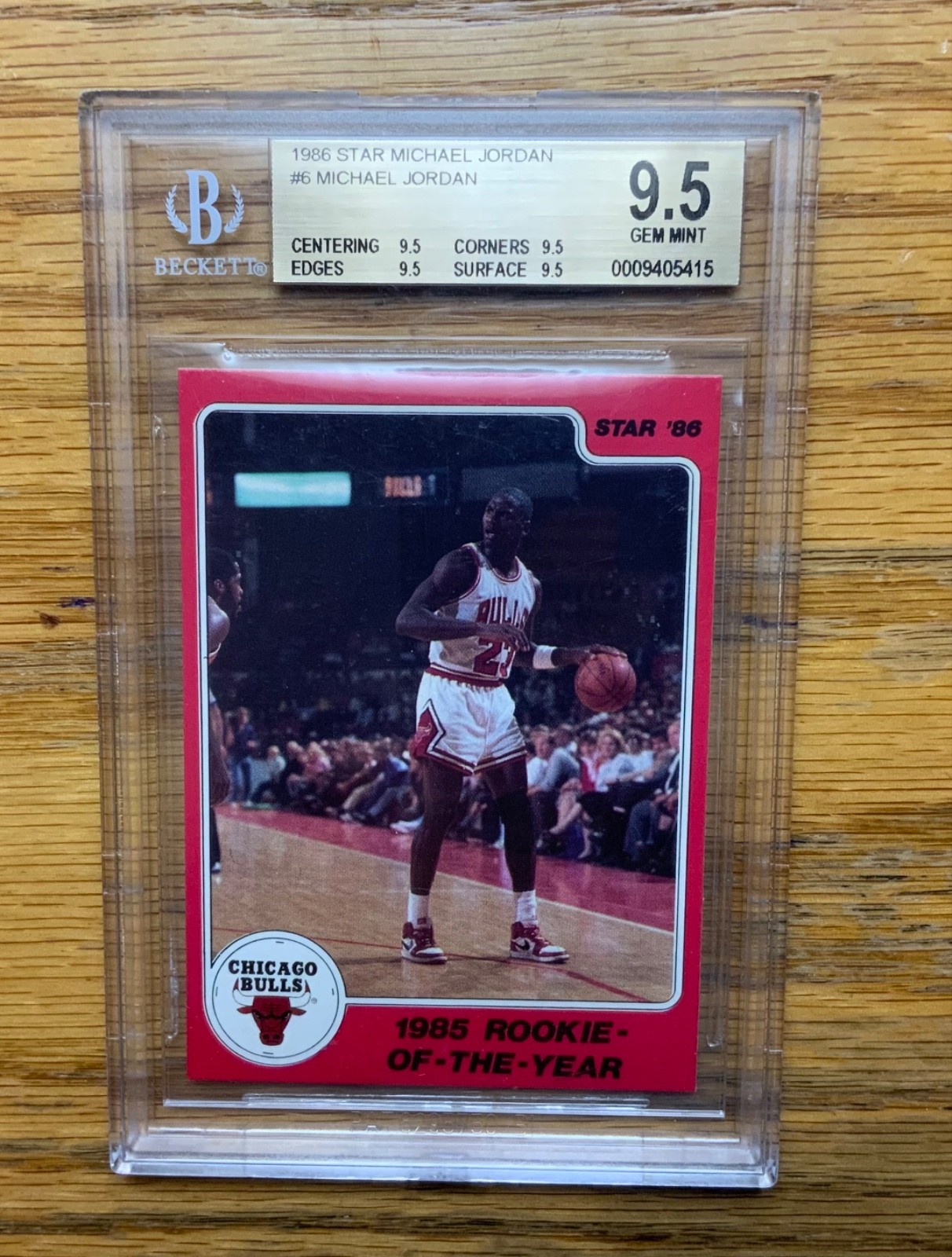 1985-86 Star Michael Jordan #6 graded BGS 9.5, sold for $29,123 on eBay on September 14, 2026