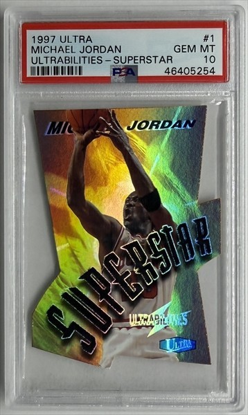 1997 Ultra Michael Jordan #1 Ultrabilities Super Star, PSA 10 — sold for $41,001.99 on eBay