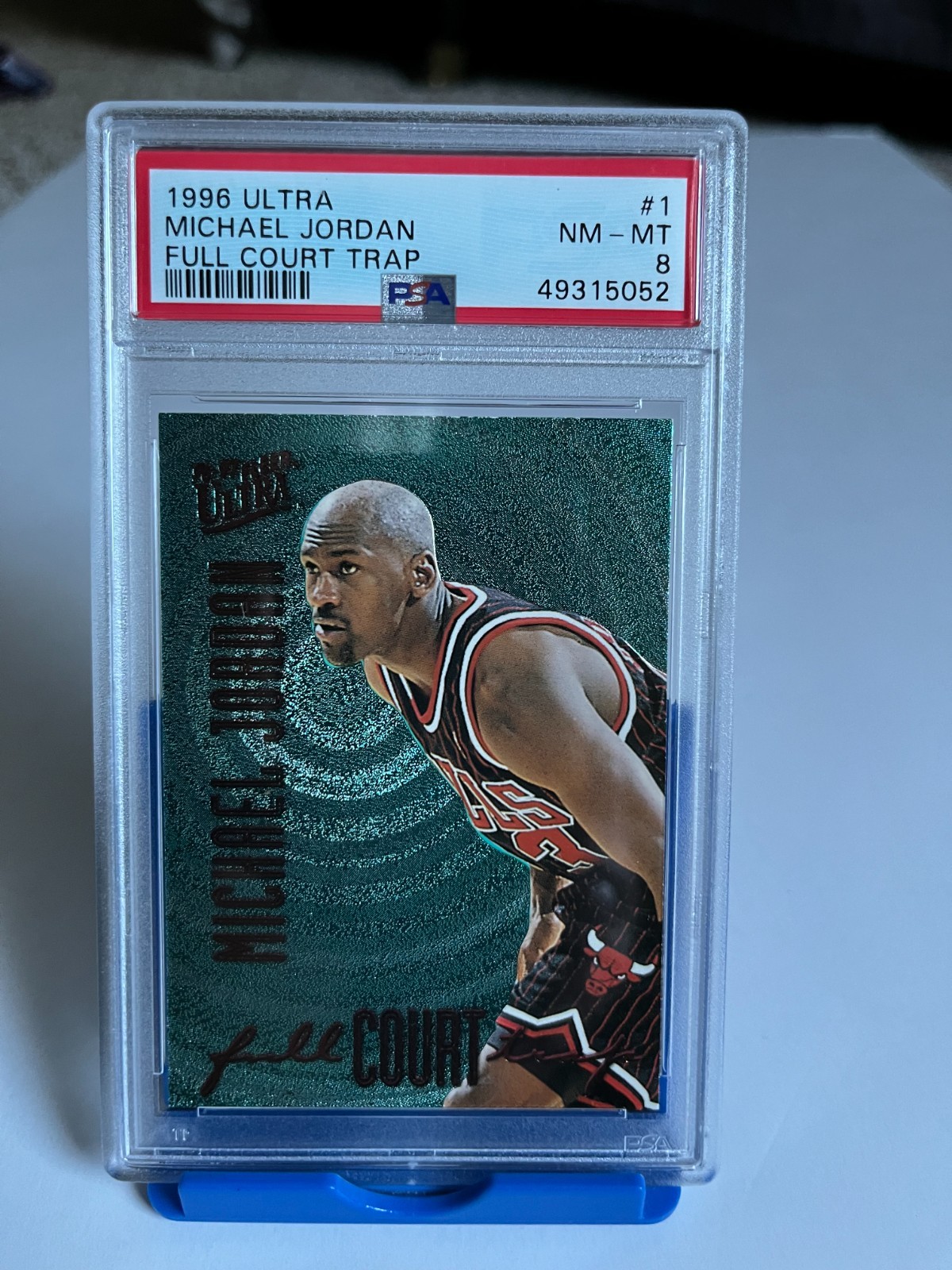 1996-97 Fleer Ultra Full Court Trap #1 Michael Jordan, PSA 8, sold for $951.00 on eBay