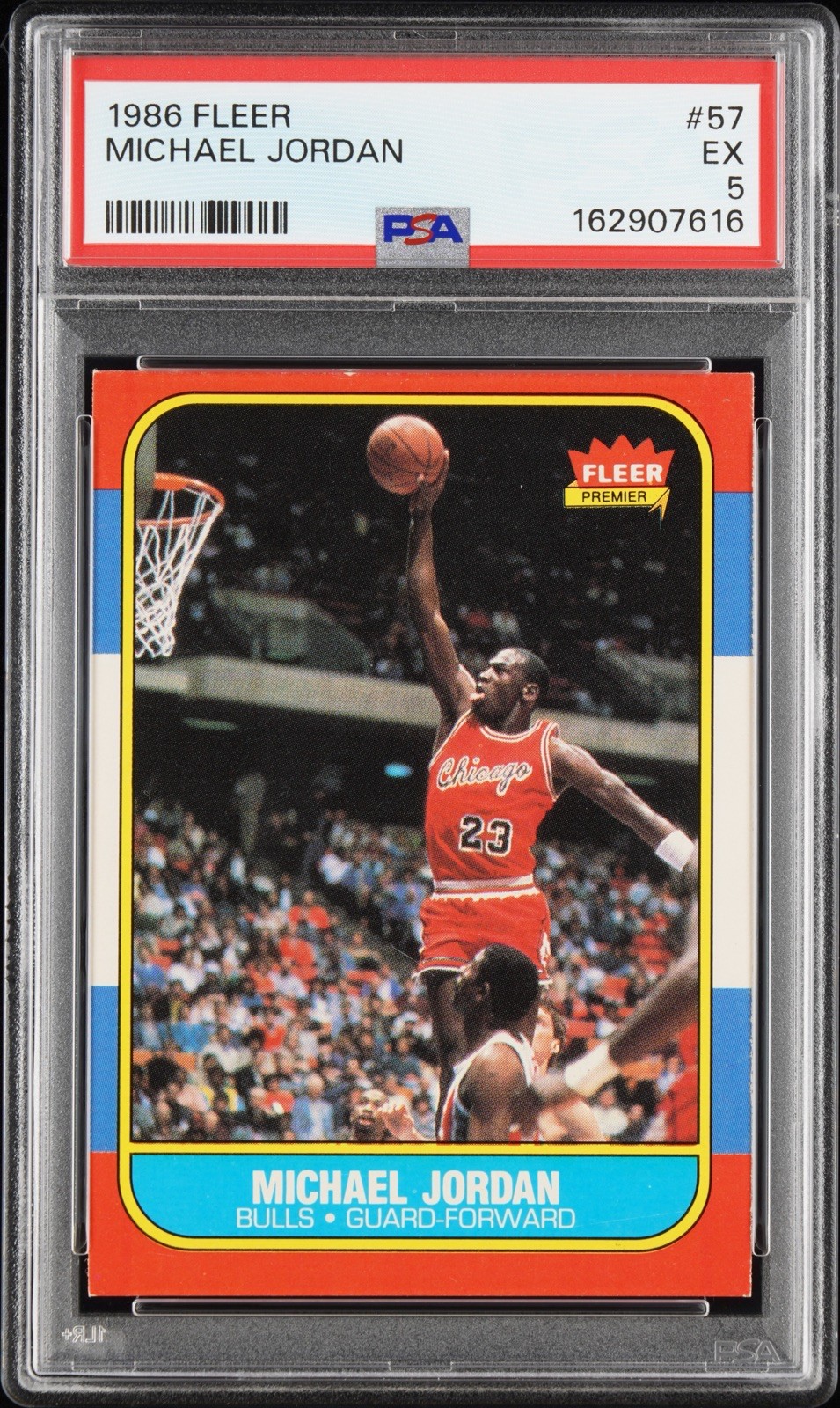 1986 Fleer #57 Michael Jordan rookie graded PSA 5, sold for $8,000 on eBay