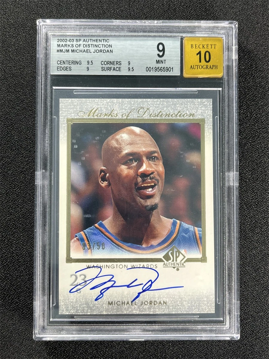 2002-03 SP Authentic Marks of Distinction Michael Jordan autograph graded BGS 9, sold for $20,431 on eBay