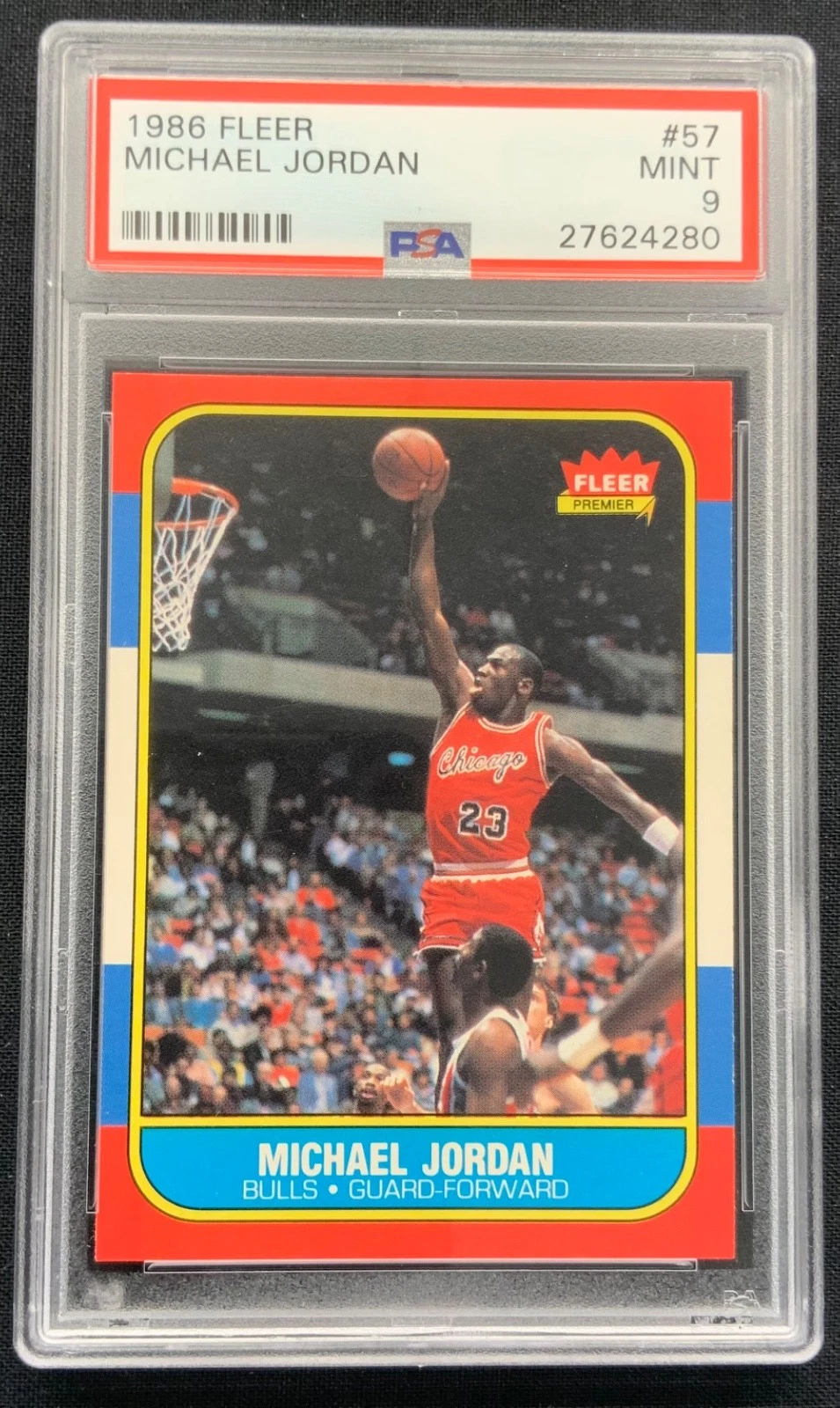 1986 Fleer #57 Michael Jordan rookie card graded PSA 9 — sold for $41,900 on eBay