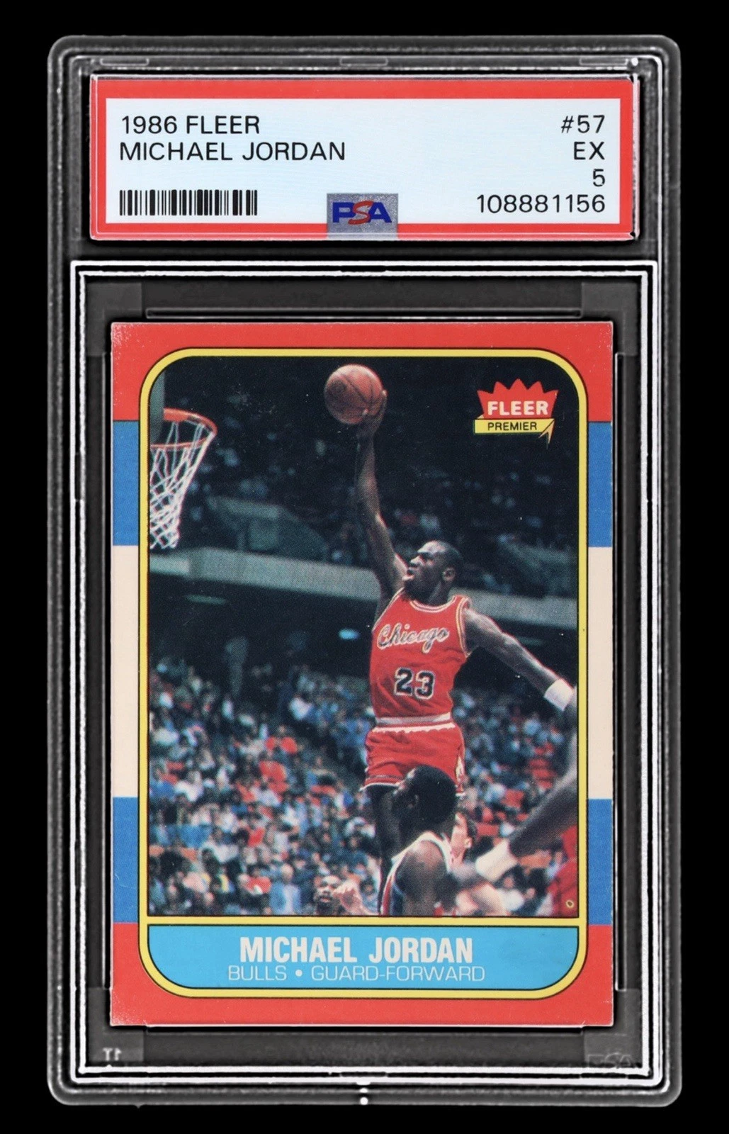 1986 Fleer #57 Michael Jordan rookie card, PSA 5 — sold for $7,119 on eBay