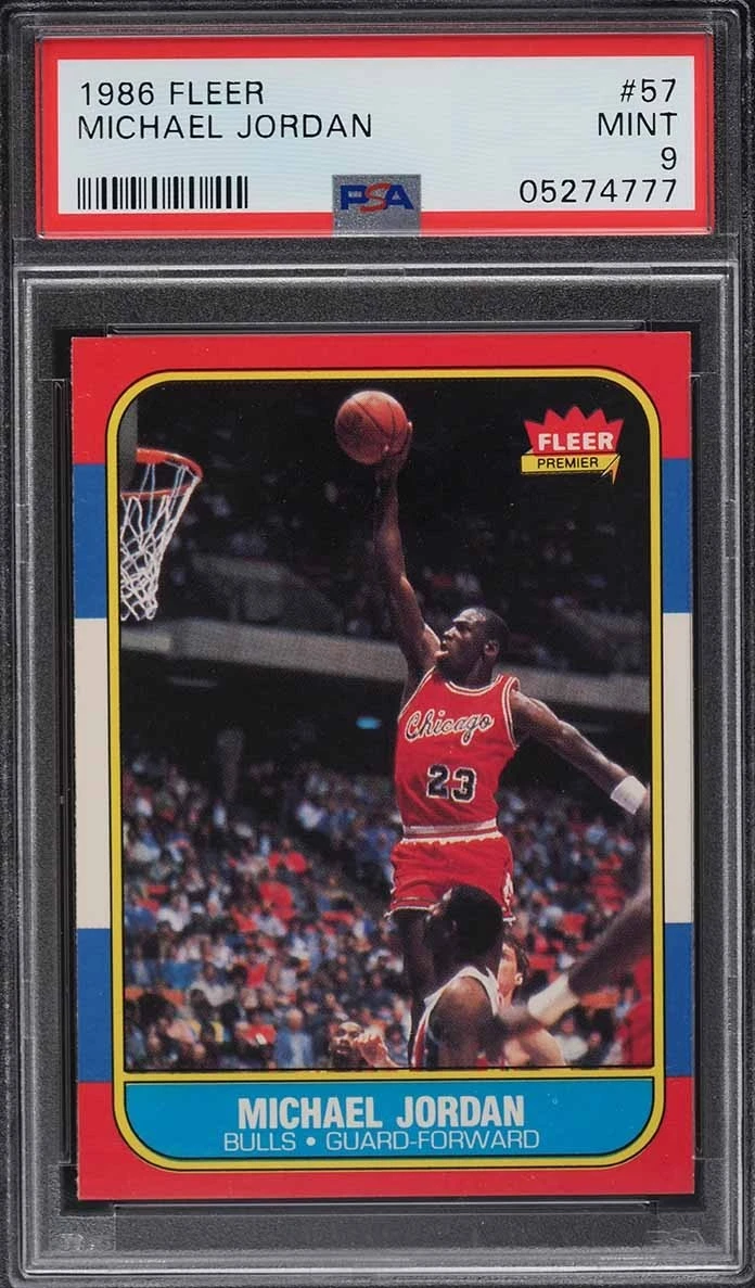 1986 Fleer #57 Michael Jordan, PSA 9 — sold for $58,888 on eBay