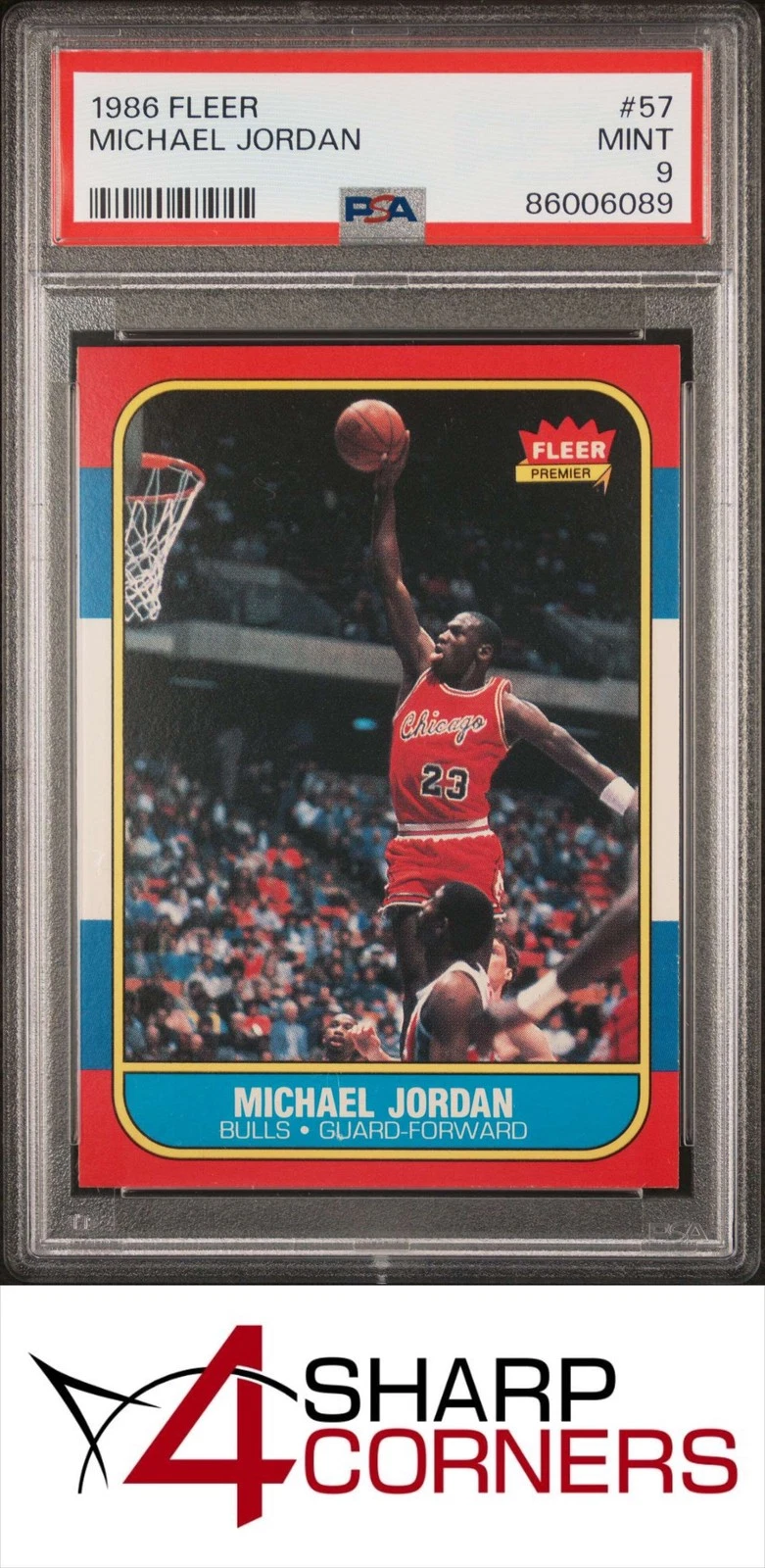 1986 Fleer #57 Michael Jordan, PSA 9, sold for $50,209.56 on eBay