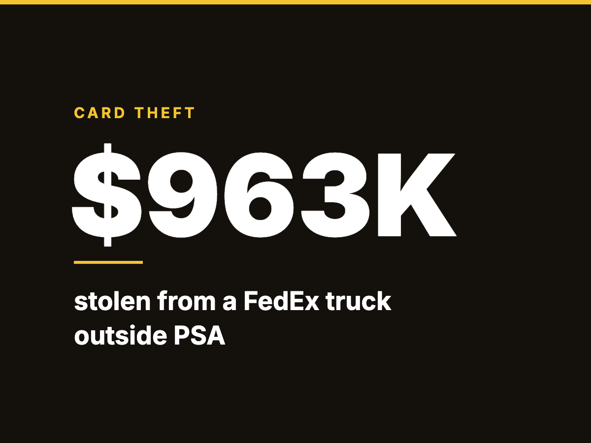 $963K in graded cards stolen from a FedEx truck outside PSA