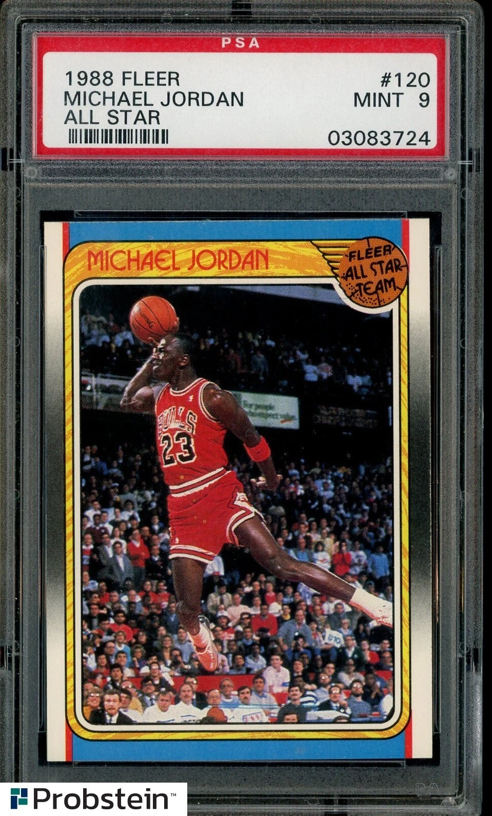 1988-89 Fleer Basketball All-Star #120 Michael Jordan Chicago Bulls HOF PSA 9 — sold for $1,430.25 on eBay