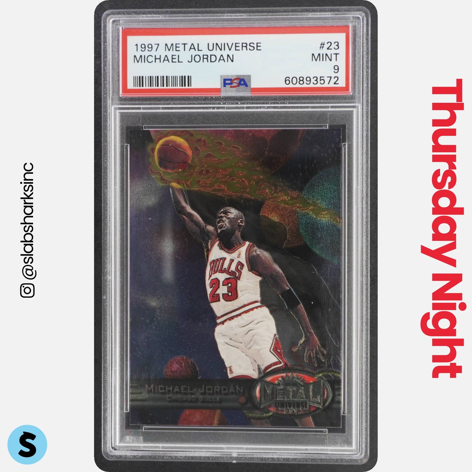 1997-98 Skybox Metal Universe #23 Michael Jordan, PSA 9 — sold for $2,362.89 on eBay