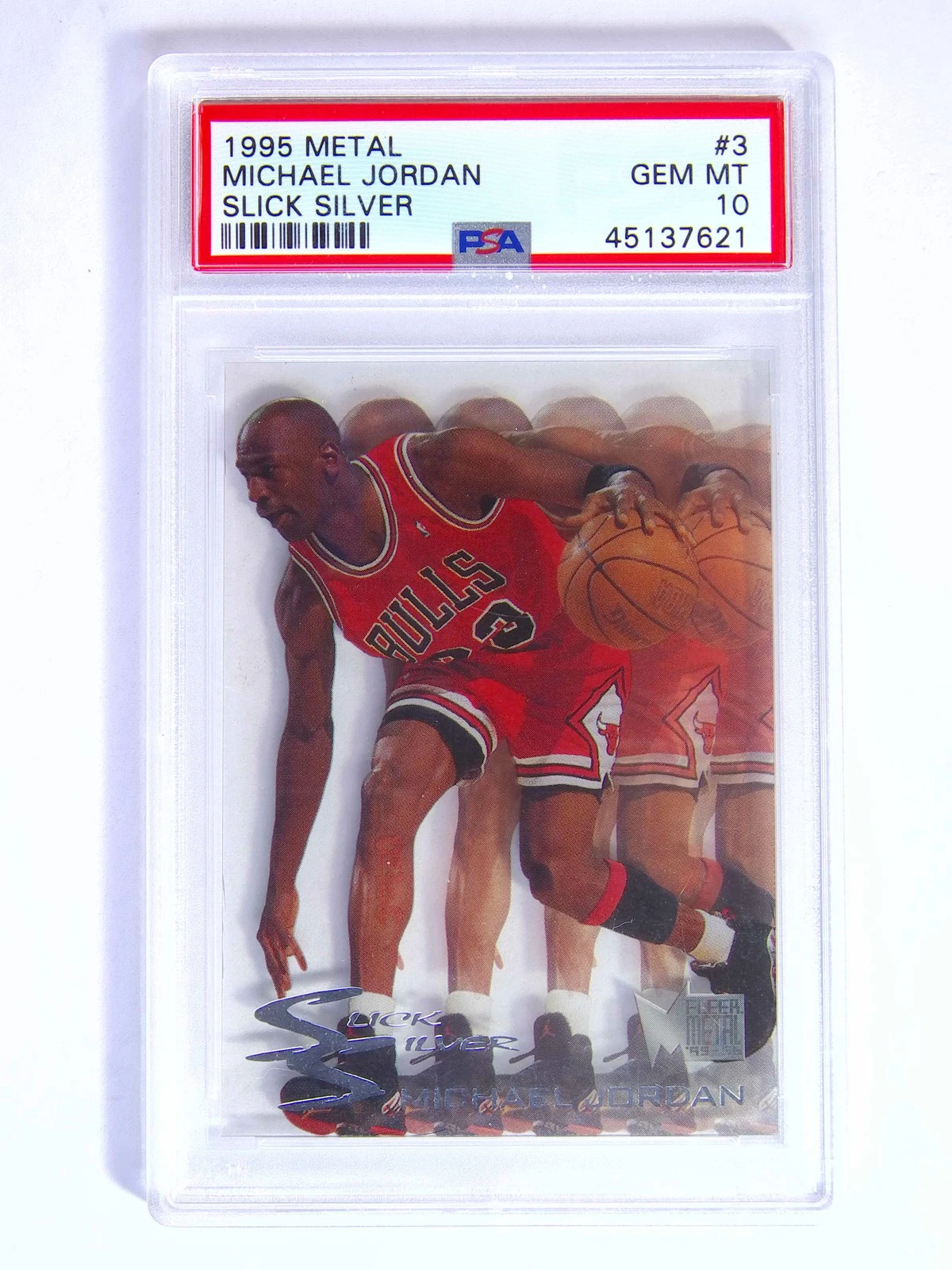 1995-96 Fleer Metal Michael Jordan Slick Silver #3, PSA 10 — sold for $3,805.00 on eBay