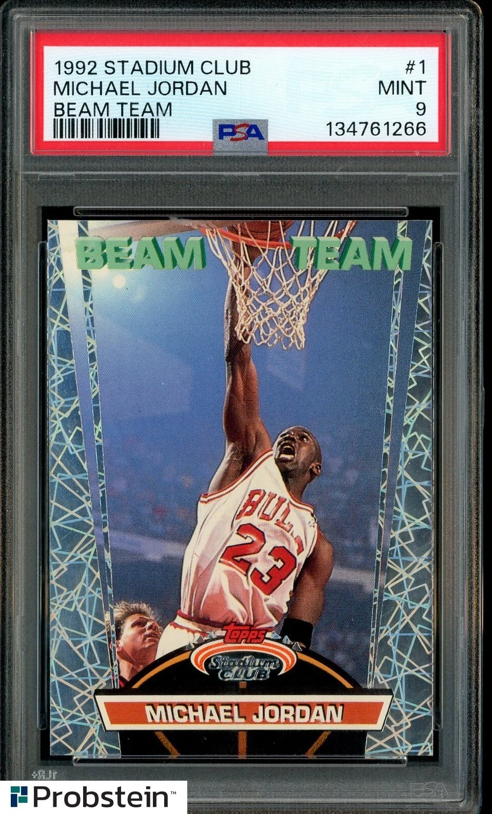 1992-93 Stadium Club Beam Team #1 Michael Jordan Chicago Bulls HOF PSA 9 MINT — sold for $3,450 on eBay